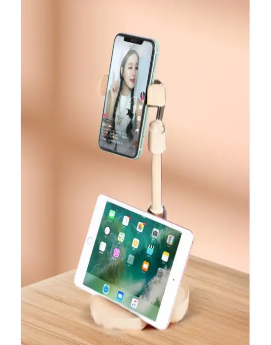 Omarı Pratik Masa Üstü Telefon Tutucu Standı Beyaz