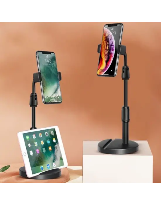 Omarı Masa Üstü Tablet ve Telefon Tutucu Stand - Siyah