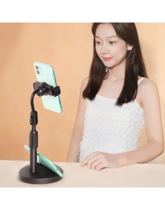 Omarı Masa Üstü Tablet ve Telefon Tutucu Stand - Siyah