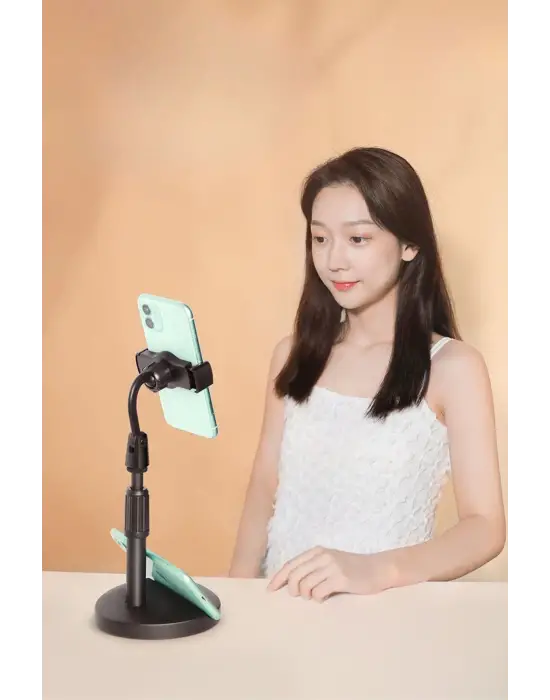 Omarı Masa Üstü Tablet ve Telefon Tutucu Stand - Siyah