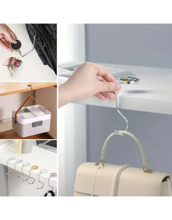 Omarı Pratik Masaya Takılabilir Çanta Askısı - Metal Çanta Kanca