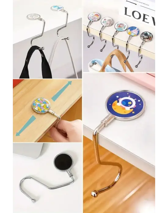 Omarı Pratik Masaya Takılabilir Çanta Askısı - Metal Çanta Kanca