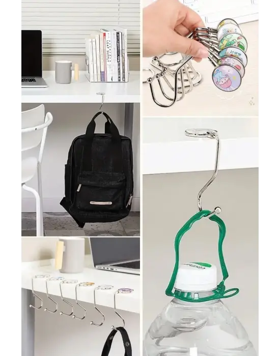 Omarı Pratik Masaya Takılabilir Çanta Askısı - Metal Çanta Kanca