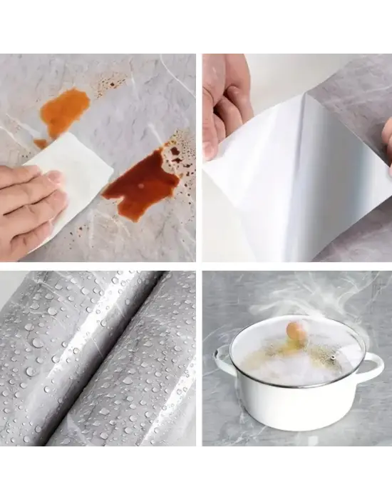 Omarı Mermer Desenli Atina Gri Sticker Folyo - 60CM*5MT