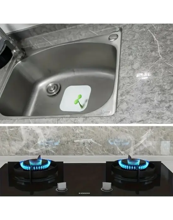 Omarı Mermer Desenli Atina Gri Sticker Folyo - 60CM*5MT