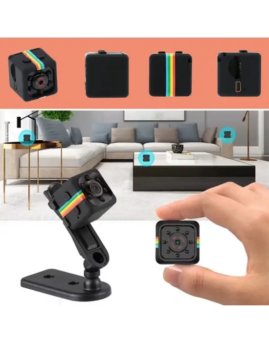 Omarı Mini Boy Küp Tipi Gece Görüşlü Güvenlik Kamerası