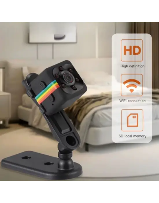 Omarı Mini Boy Küp Tipi Gece Görüşlü Güvenlik Kamerası