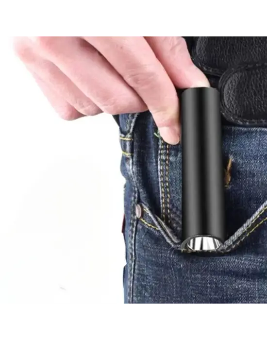 BUFFER® Mini Cep Boy USB İle Şarj Olan Oje Kurutucu Sahte Para Kontol LED UV Mor Işık El Feneri