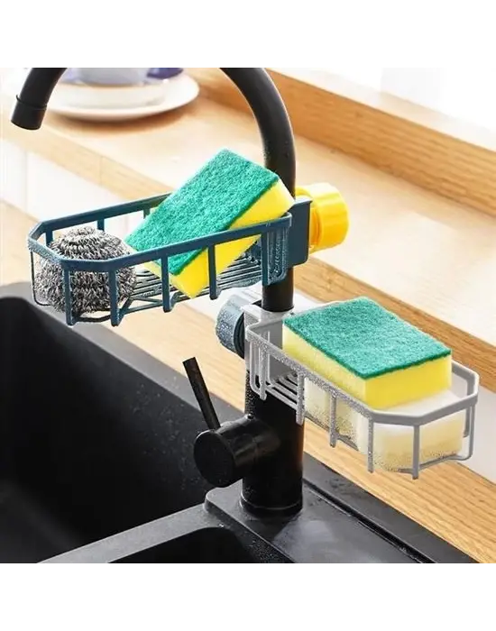 Omarı Su Sıçramalarına Son Veren Mutfak Düzenleyici Sünger Sabun Tutucu