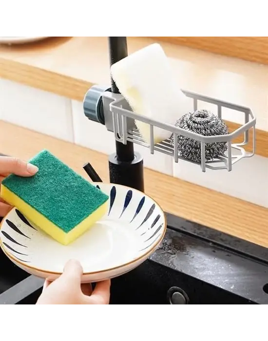 Omarı Su Sıçramalarına Son Veren Mutfak Düzenleyici Sünger Sabun Tutucu