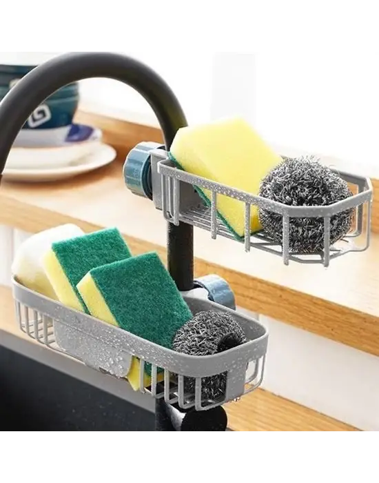 Omarı Su Sıçramalarına Son Veren Mutfak Düzenleyici Sünger Sabun Tutucu