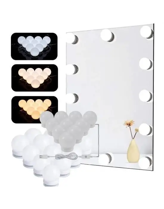 Omarı Nostalji Hollywood Tarzı LED Işıklı Makyaj Masası Aynası