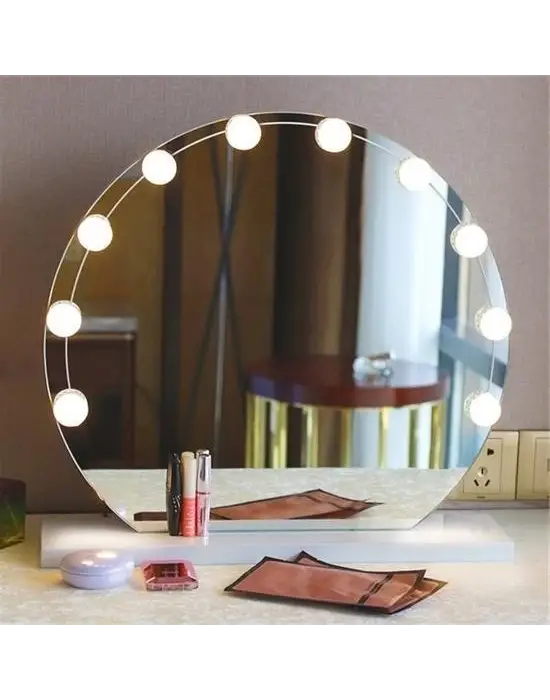 Omarı Nostalji Hollywood Tarzı LED Işıklı Makyaj Masası Aynası