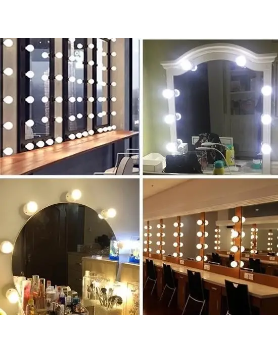 Omarı Nostalji Hollywood Tarzı LED Işıklı Makyaj Masası Aynası