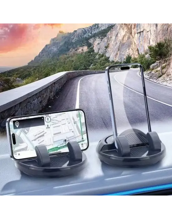 BUFFER® Numaratörlü Güçlü Yapışkanlı 360 Derece Dönebilen Su Geçirmez Araç İçi Telefon Tutucu Plastik Aparat