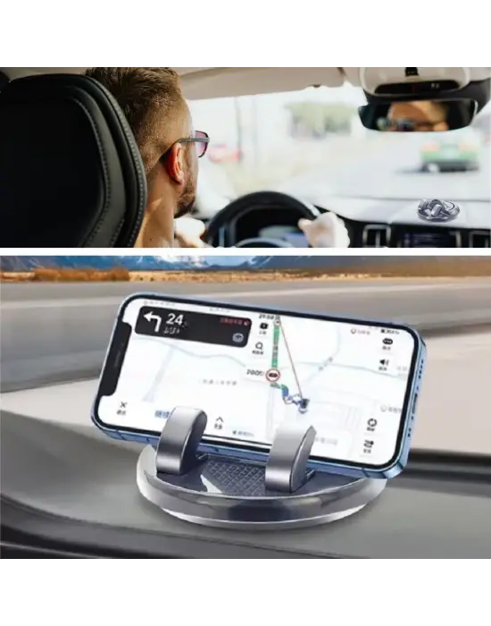 BUFFER® Numaratörlü Güçlü Yapışkanlı 360 Derece Dönebilen Su Geçirmez Araç İçi Telefon Tutucu Plastik Aparat