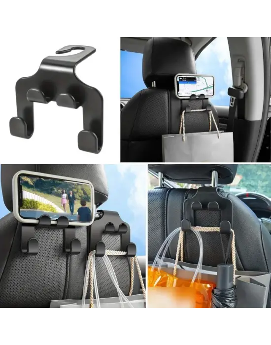 BUFFER® Oto Koltuk Arkası Düzenleyici Organizer Askılıklı Telefon,Tablet Tutucu