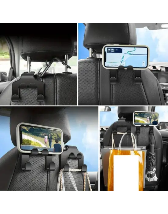 BUFFER® Oto Koltuk Arkası Düzenleyici Organizer Askılıklı Telefon,Tablet Tutucu