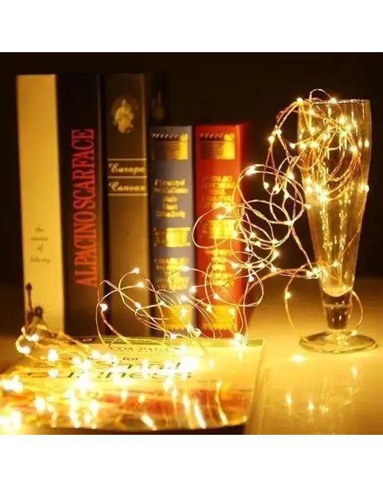 Omarı Sarı Led Işık 5 Metre Pilli Aydınlatma Şeridi