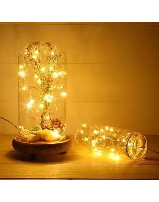 Omarı Sarı Led Işık 5 Metre Pilli Aydınlatma Şeridi