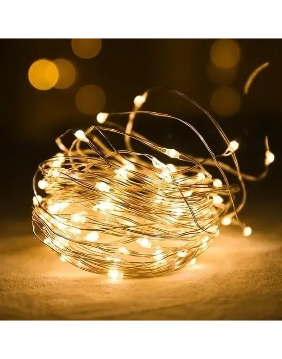 Omarı Sarı Led Işık 5 Metre Pilli Aydınlatma Şeridi