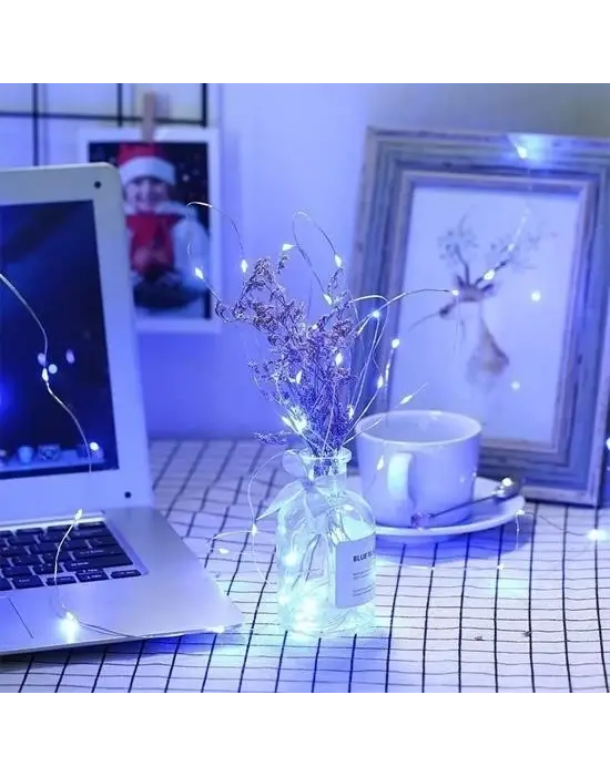 Omarı 5 Metre Dekoratif Peri Led Beyaz Aydınlatma Lambası