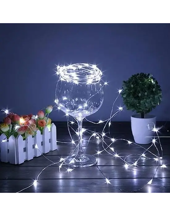 Omarı 5 Metre Dekoratif Peri Led Beyaz Aydınlatma Lambası
