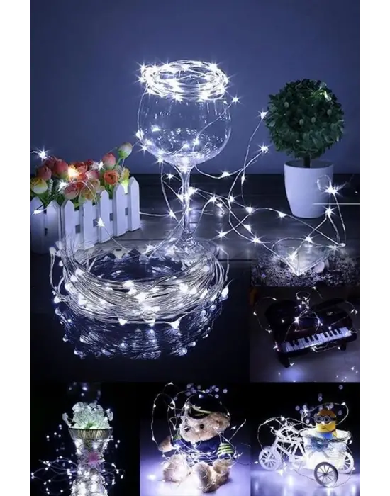Omarı 5 Metre Dekoratif Peri Led Beyaz Aydınlatma Lambası