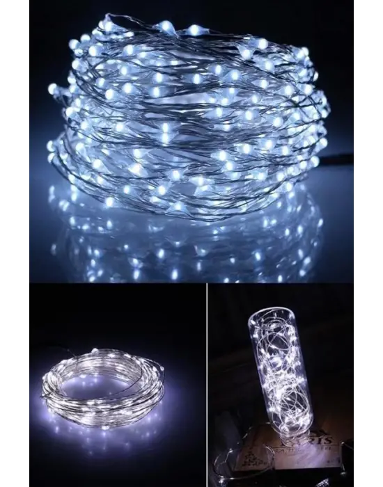 Omarı 5 Metre Dekoratif Peri Led Beyaz Aydınlatma Lambası