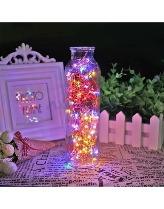 Omarı Renkli Peri Led Işık Dekoratif Aydınlatma 5 Metre RGB Led