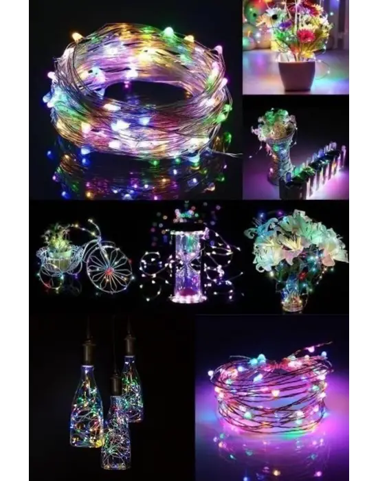 Omarı Renkli Peri Led Işık Dekoratif Aydınlatma 5 Metre RGB Led