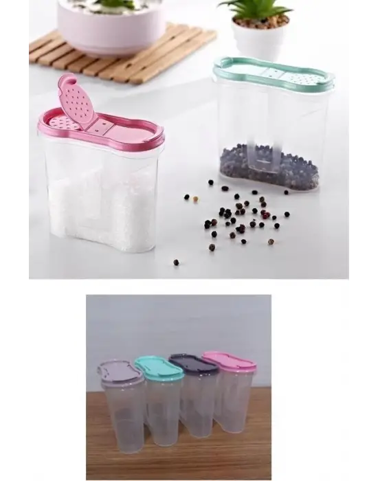 Omarı Pratik Plastik Kapaklı Baharat Saklama Kutusu