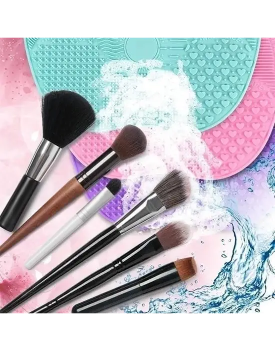 Omarı Pratik Makyaj Fırçası Temizleme Matı - Kolay Kullanım Özelliği