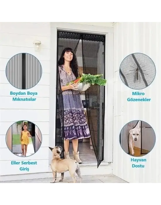 Omarı Pratik Manyetik Mıknatıslı Beyaz Kapı Pencere Sinekliği