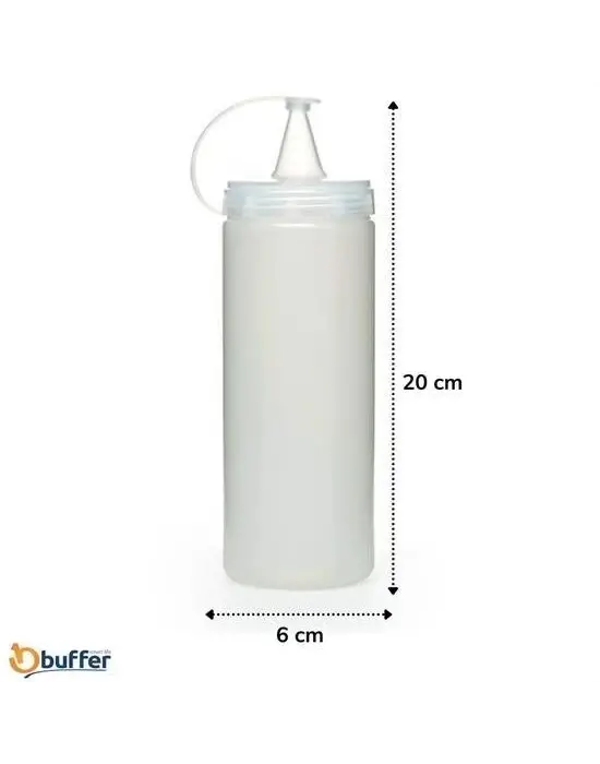 Omarı Şeffaf Kapaklı Sızdırmaz Yağlık ve Sosluk Şişesi - 400 ml