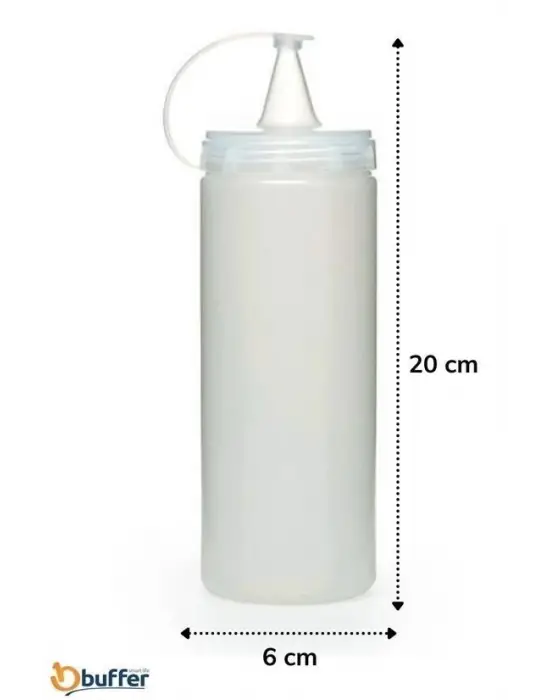 Omarı Şeffaf Kapaklı Sızdırmaz Yağlık ve Sosluk Şişesi - 400 ml