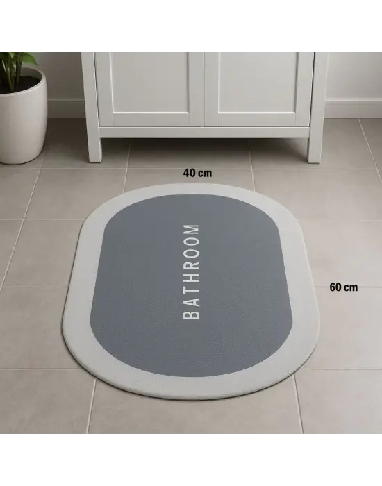 Omarı Sihirli Su Emici Kaymaz Tabanlı Oval Paspas