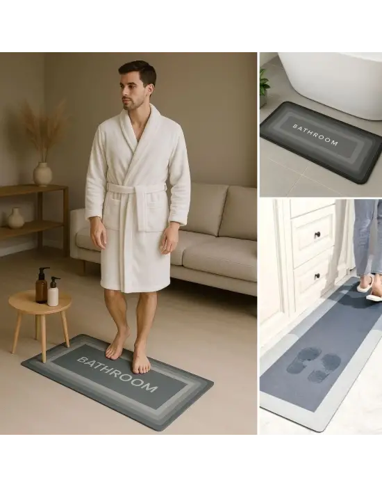 Omarı Sihirli Su Emici Kaymaz Tabanlı Uzun Paspas 40* cm