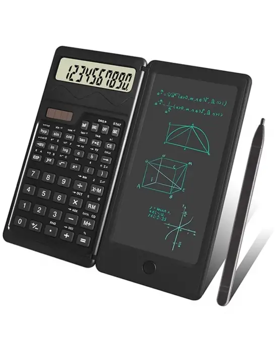 Omarı Katlanabilir Bilimsel Hesap Makinesi with Silinebilir LCD Ekran