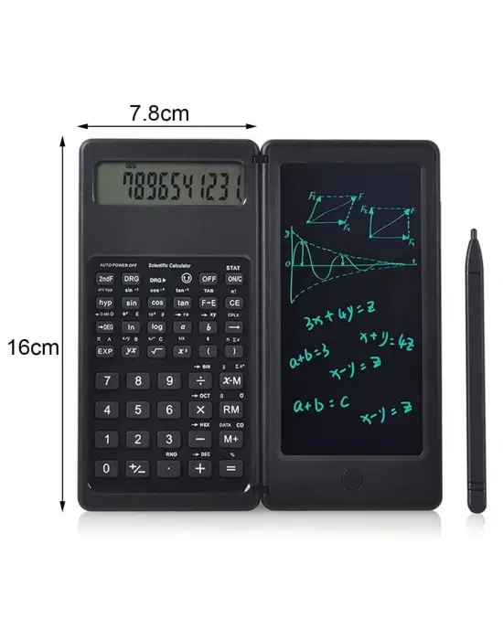 Omarı Katlanabilir Bilimsel Hesap Makinesi with Silinebilir LCD Ekran
