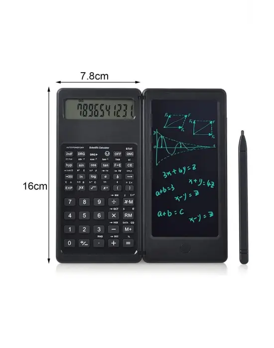 Omarı Katlanabilir Bilimsel Hesap Makinesi with Silinebilir LCD Ekran