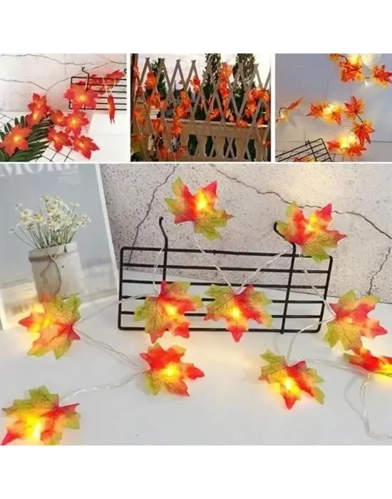 BUFFER® Sonbahar Konseptli Dekoratif Yaprak Desenli Şerit Led Gece Lamabası