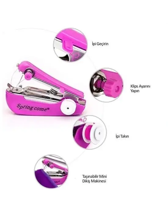 BUFFER® Spring Come Mini Kolay Seyehat ve Ev Tipi El Dikiş Dikme Makinası