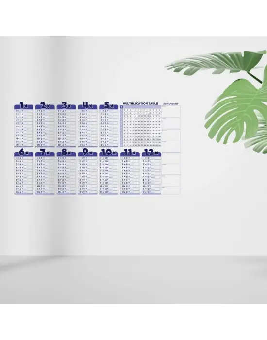 Omarı Akıllı Statik Çarpım Tablosu 100x56 cm - Eğitici Yazılım ve Silgili Kalem ile