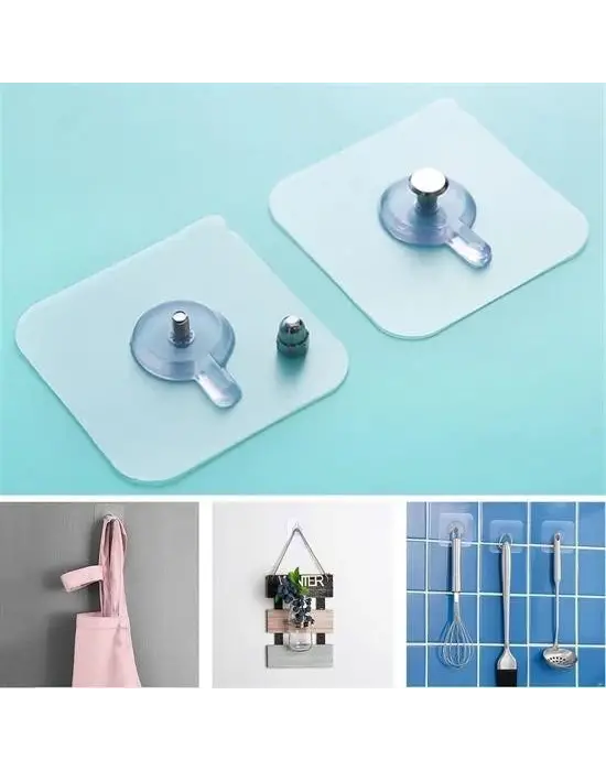 BUFFER® Süper Güçlü Çerçeve Askısı Pin Delgisiz Vidalı Tırnak Kanca Yapışkanlı Raf Tutucu Askı 5li