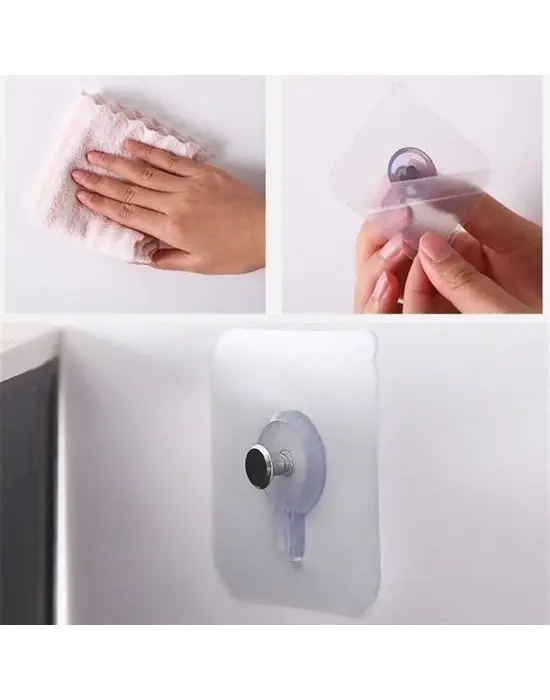 BUFFER® Süper Güçlü Çerçeve Askısı Pin Delgisiz Vidalı Tırnak Kanca Yapışkanlı Raf Tutucu Askı 5li