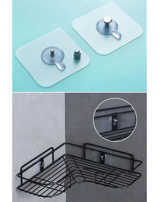 BUFFER® Süper Güçlü Çerçeve Askısı Pin Delgisiz Vidalı Tırnak Kanca Yapışkanlı Raf Tutucu Askı 5li