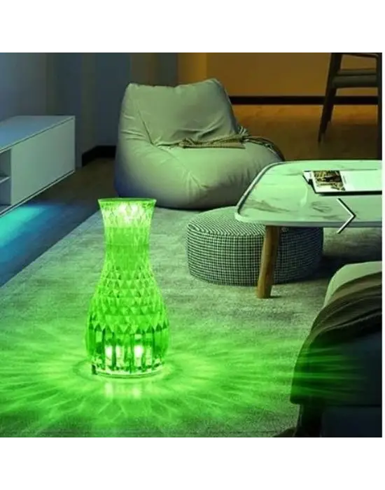 Omarı Renkli Işık Modlu USB Şarjlı Kumandalı Masa Üstü Lamba