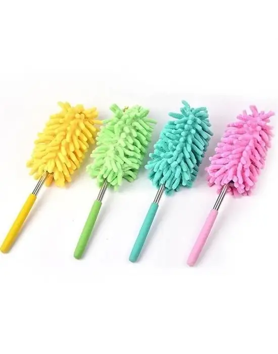 Omarı Pratik Teleskopik Mikrofiber Toz Alma Fırçası Aparatı