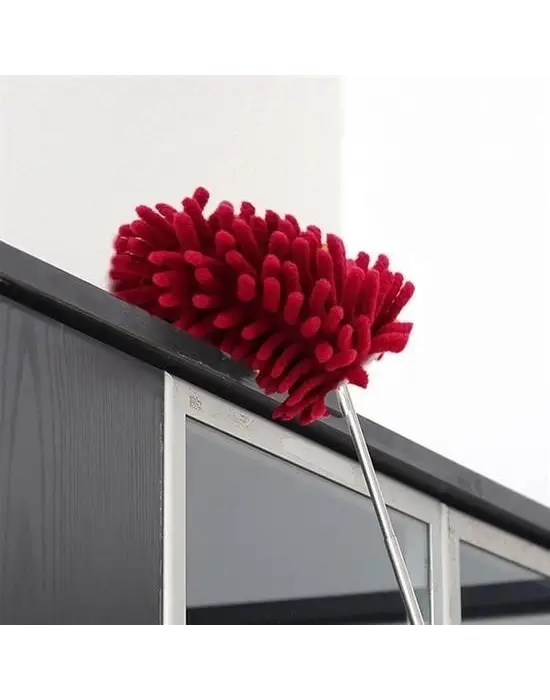 Omarı Pratik Teleskopik Mikrofiber Toz Alma Fırçası Aparatı